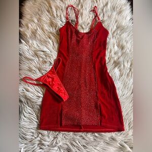 Red sparkle dress up dress